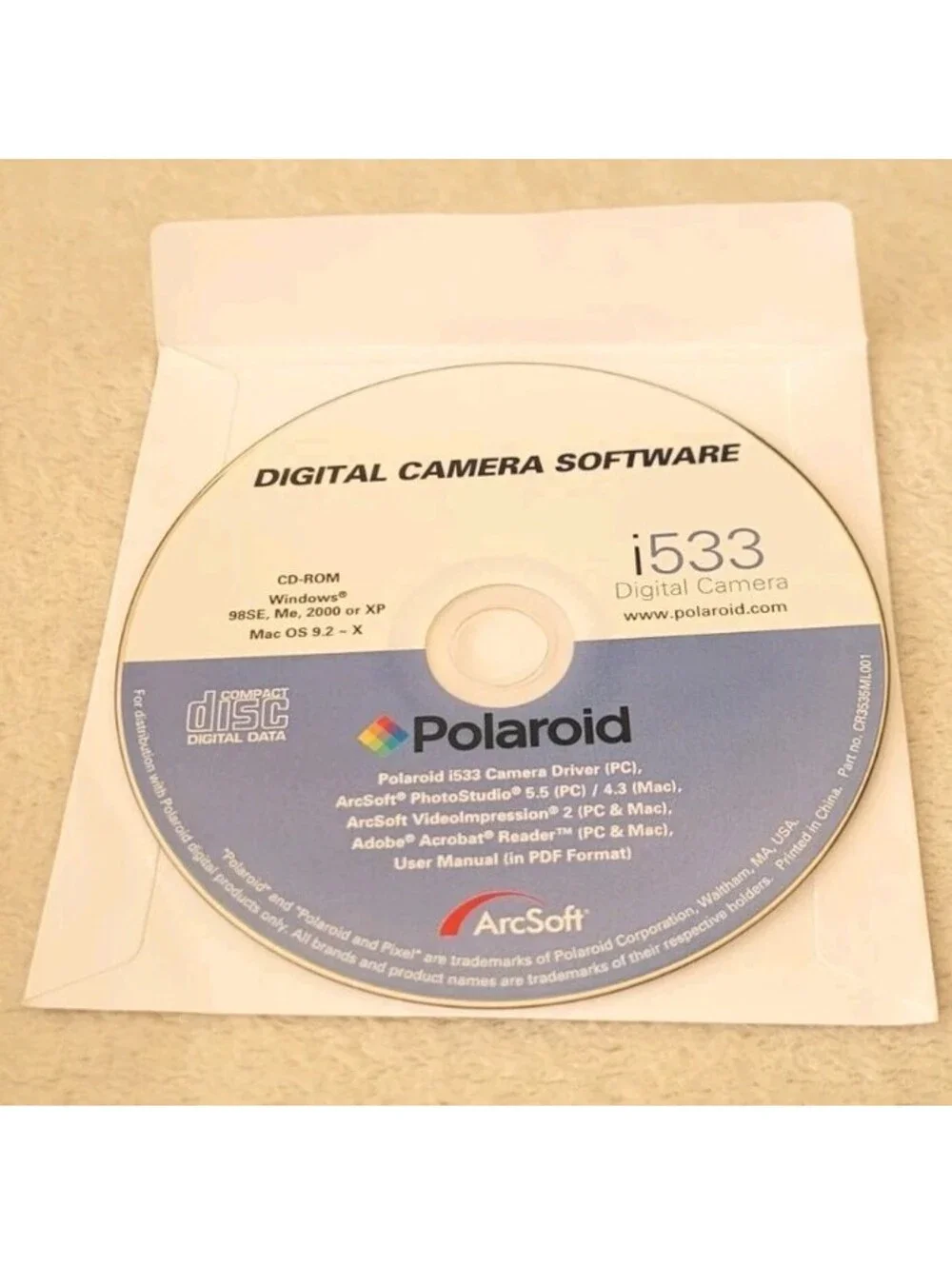 POLAROID I532 DIGITAL CAMERA Software Drivers Photo Studio Photo Printer Disc